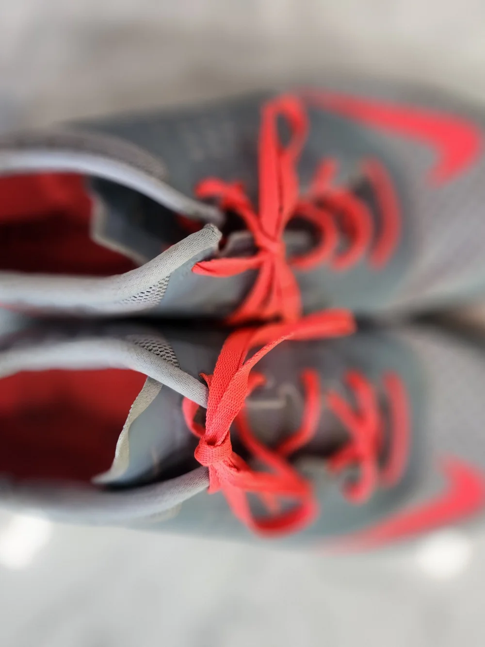Nike Gray and Coral Athletic Sneakers, BARELY WORN, GOOD CONDITION.